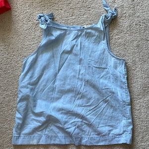 Light Blue Bow Shoulder Tank